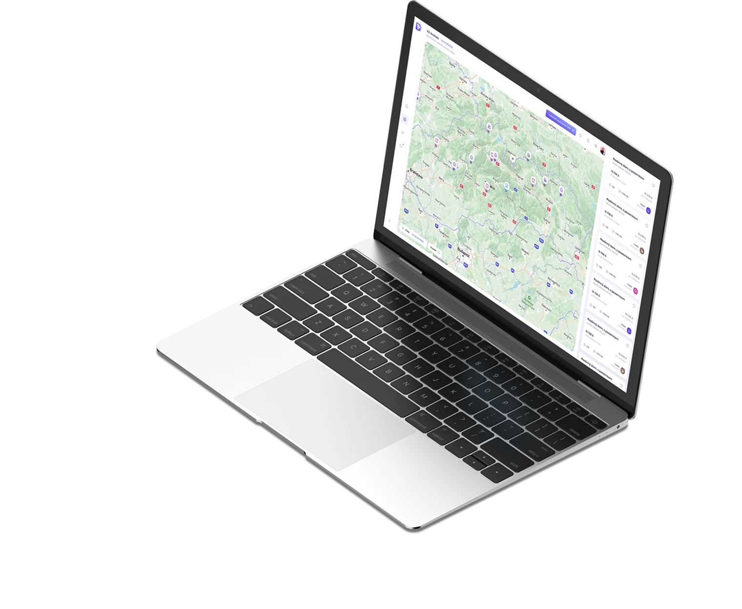 Laptop zobrazujúci aplikáciu Dražbuj.sk